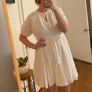 white eyelet dress with puff sleeve | madewell